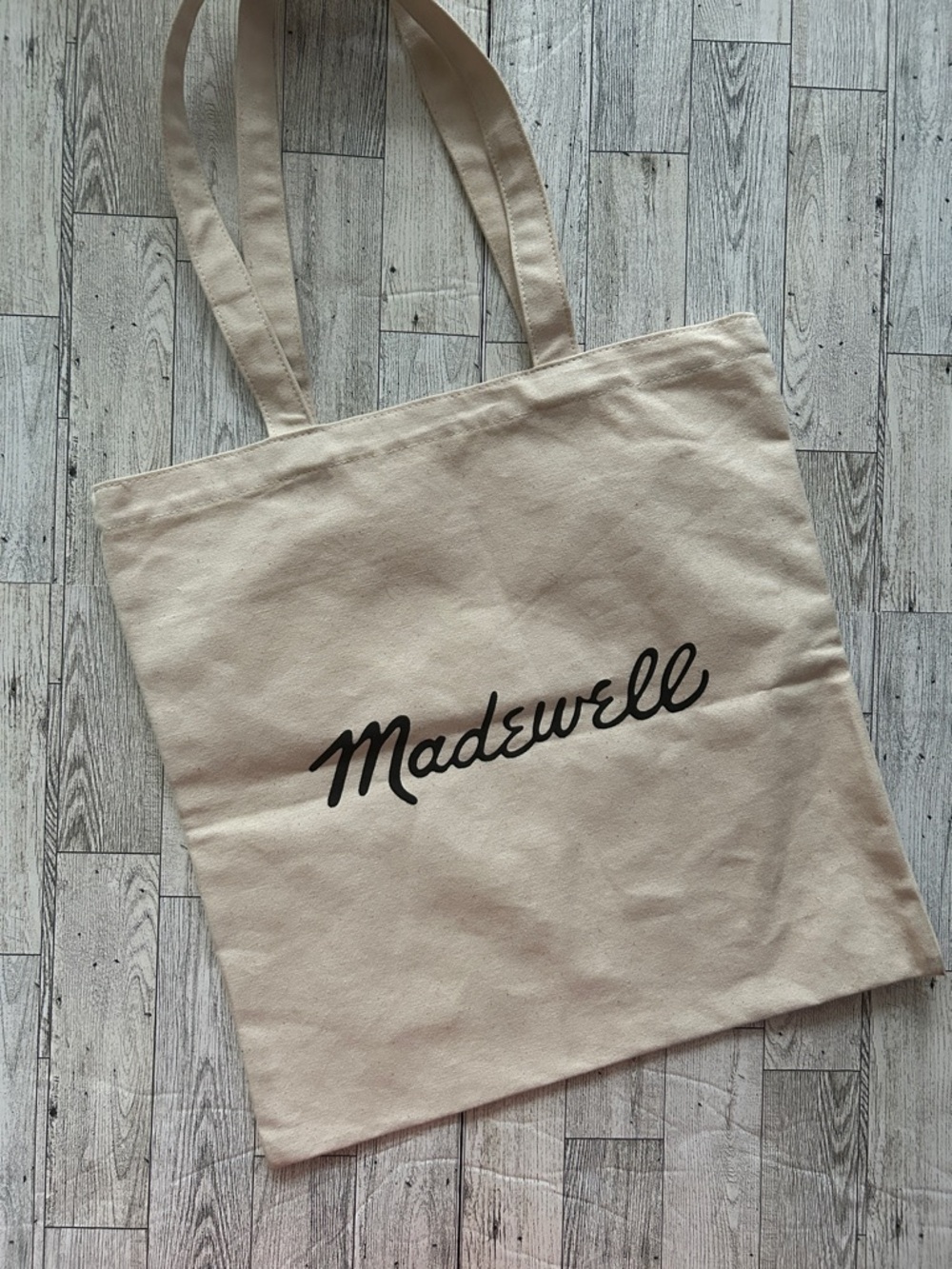 *closet clean out* Madewell Natural Canvas Tote with Black Script Logo
